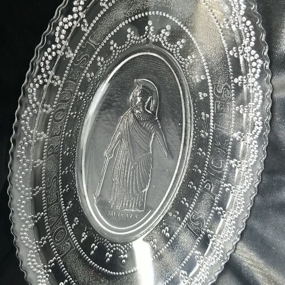 EAPG Adams & Co. Loves Request Is Pickles Roman Medallion Dish - Picture 15 of 17